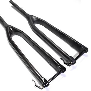 全碳纤维自行车硬叉碟刹26/27.5/29寸山地车筒轴锥管桶轴前叉