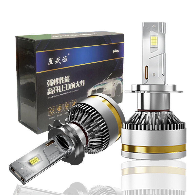 星盛源X20电镀双铜管汽车led大灯200Wled汽车灯H7H4解码灯前大灯
