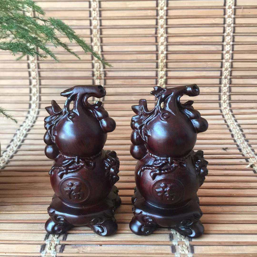 黑檀木葫芦手玩摆件根雕福禄多子多福木质工艺品 葫芦手把件