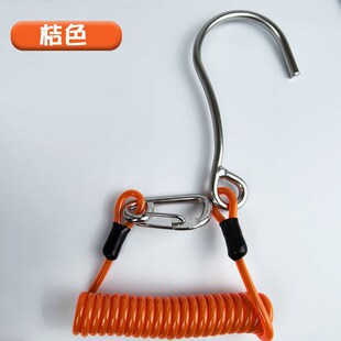 YEXIZE潜水流钩316不锈钢单头钩安全弹簧绳挂钩水肺顶放流勾