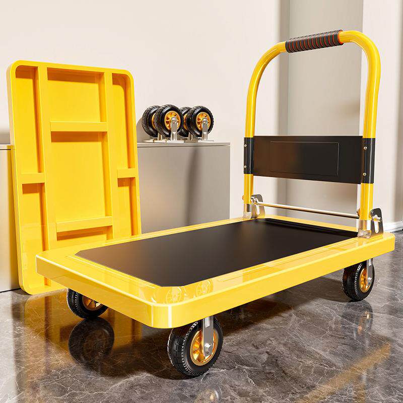 钢板小车推车拉货手推车搬1运车拖家用平板便携车折叠四轮静音买