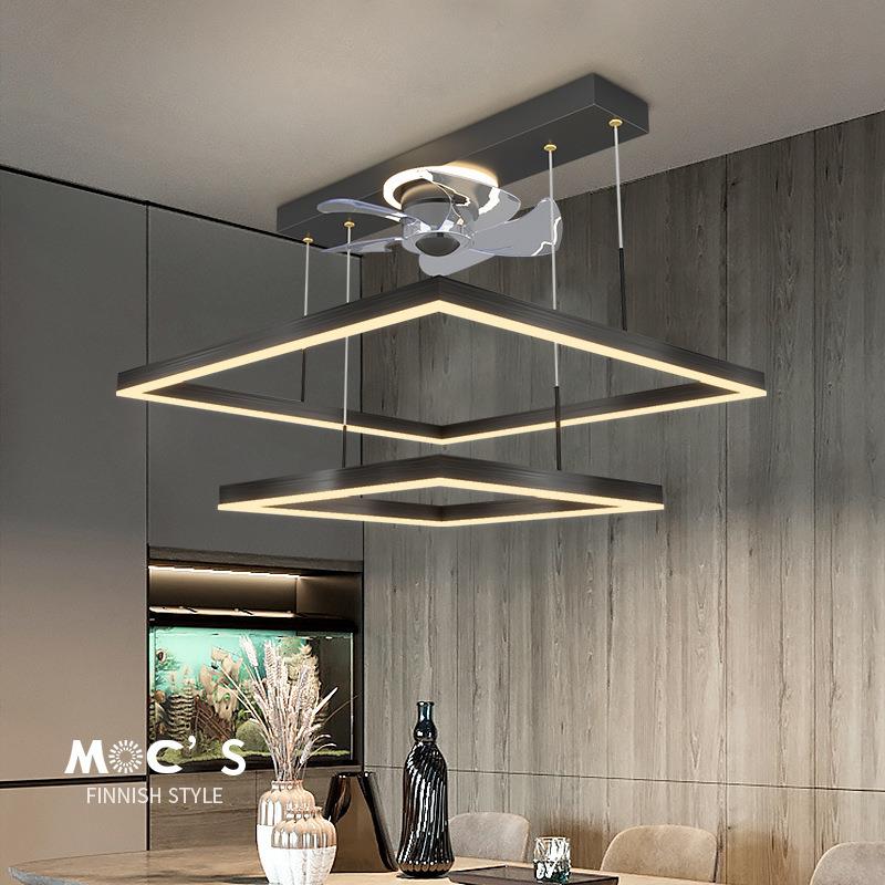 大气现代MOC-FS10简约餐厅客吊扇灯20一25厅新款饭厅极主灯简方形