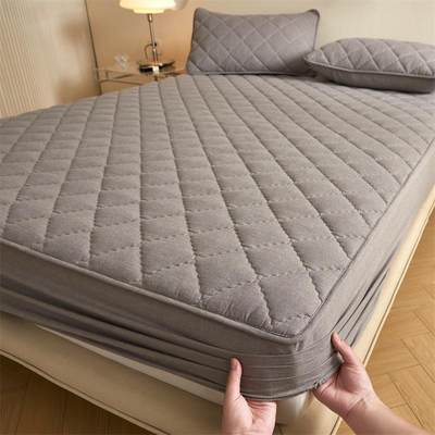 纯色夹棉床笠席梦思厚保护垫套酒床店宾馆加床CYS套白色罩床厂家