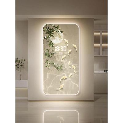 鱼图XY806703客厅电九子万年历2025新款绿植玄年关插电数显钟时挂