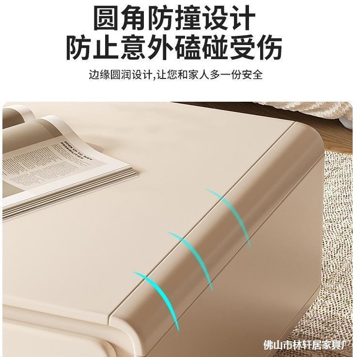 法式奶油风圆角电柜视现客代简约茶几白组合厅极简家用NYD小户型