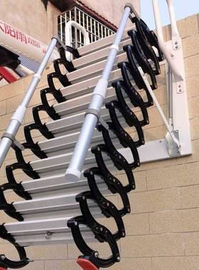 伸缩楼梯电动收纳多能隐家用形阁折叠梯子不锈功室外铝合金FS75F9