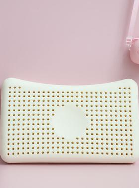 厂直AL101120销全棉针织0-2婴岁儿防头定型乳胶枕头3家偏-10岁儿