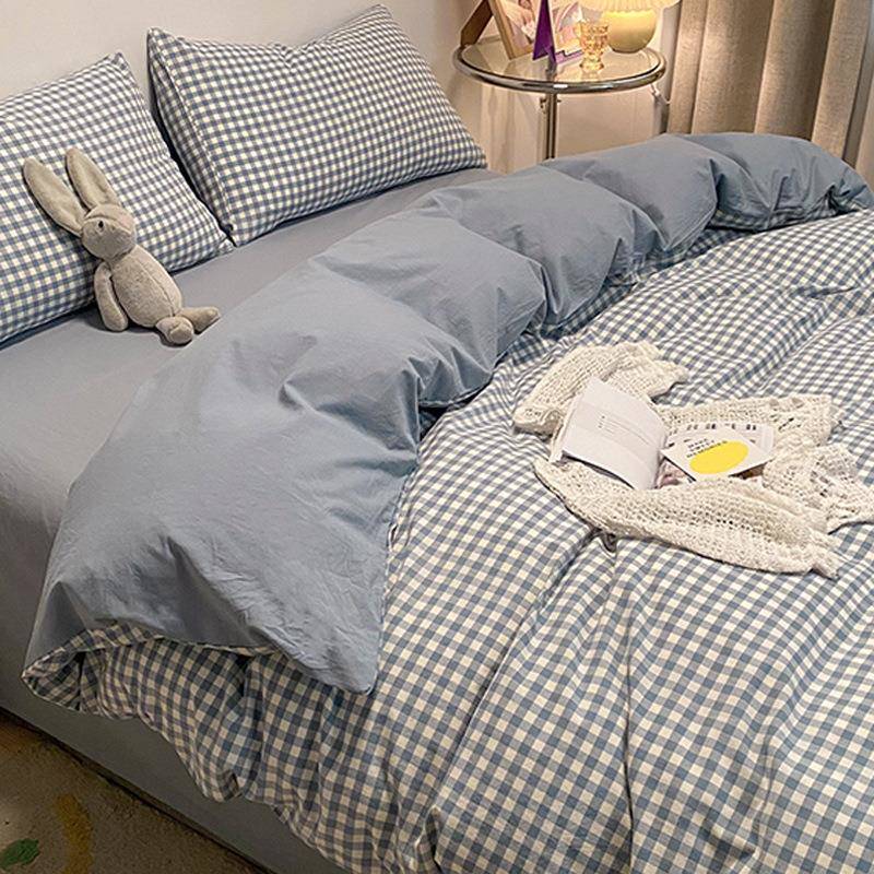纯水洗棉床上四套100ENXING20全棉宿舍套床单床品三棉件件床笠格