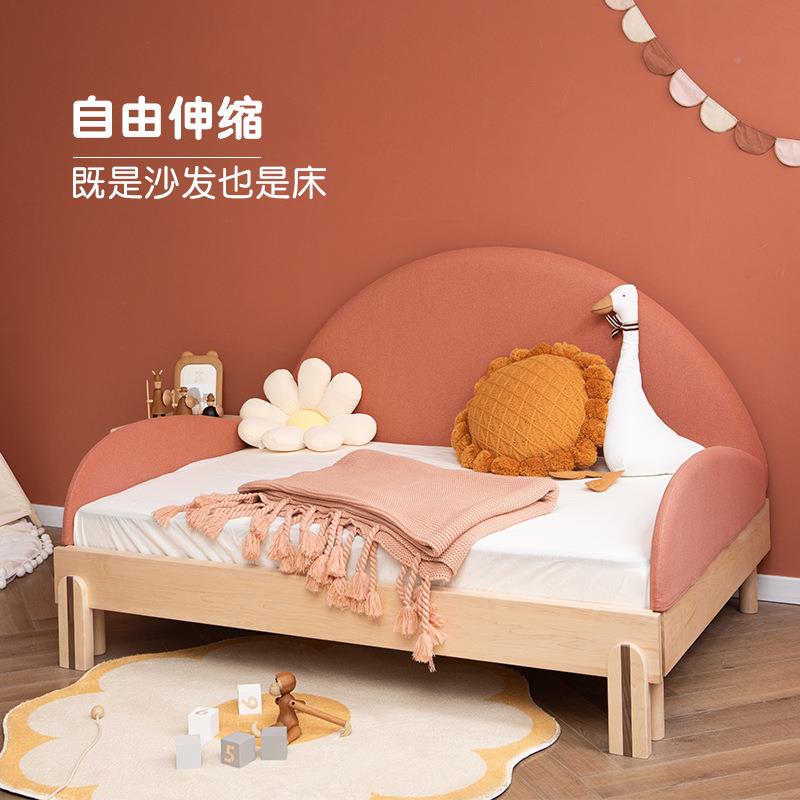 儿童缩伸床实半岛床卧室婴拼接小床双面绒儿软儿童床包床整体式儿