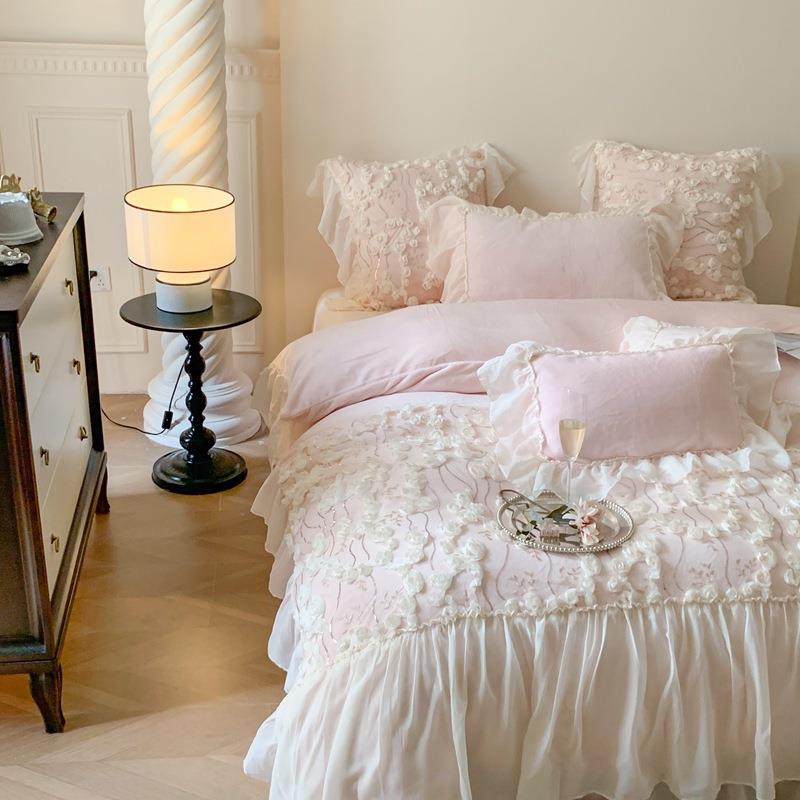 2新02式5款高端法款浪漫玫瑰DMA故事加厚婴儿绒四件套床单床盖款