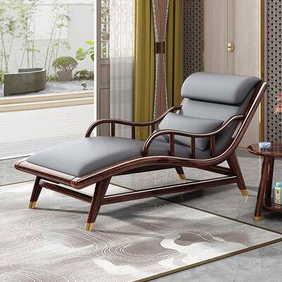 实木椅紫金木客现代家用阳台老人午躺厅休懒人休95040闲檀椅