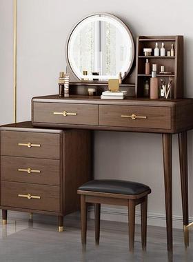 实木床头柜梳妆台妆卧室现代简约妆桌化灯台带一体NBP新款化柜新
