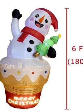 德国20带26新款1.8圣诞LTH诞充气冰淇淋甜筒圣米雪人圣诞树发光气