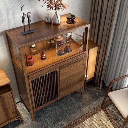 新柜中985式实木客酒餐边靠墙一柜体储物柜玄厅关柜茶边柜角柜收