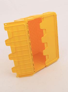 红色塑斜带物IYD插料周转箱大号翻盖流箱超市汽配整理收纳框