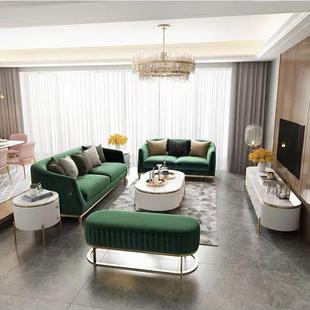 轻奢茶几电676组视柜金岩板台面不锈钢五烤柜漆柜体茶几电视合