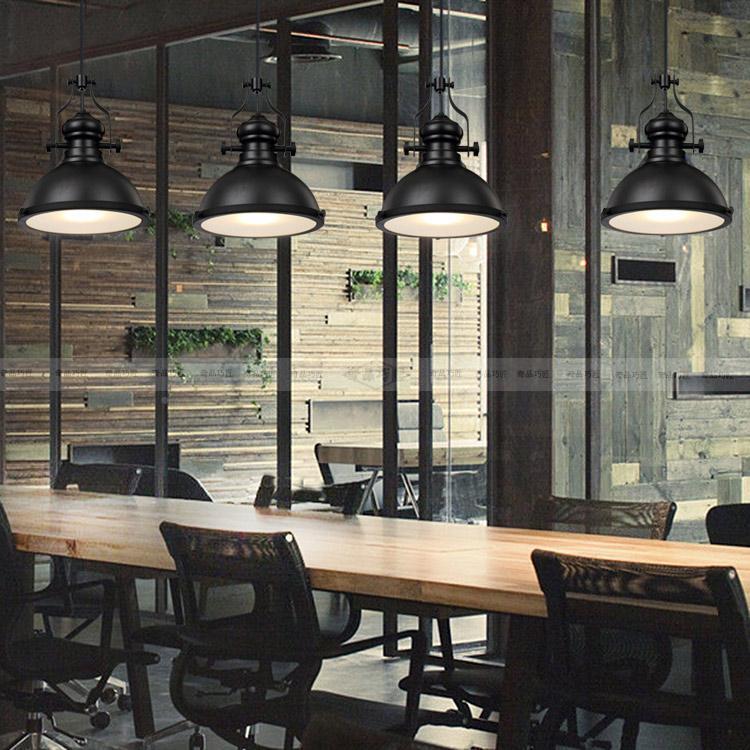 lo复ft创意美式古业风乡村灯具酒吧餐厅AS508单工工矿灯黑色铁头