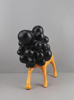 现代约卡通1192泡泡简动物件雕塑摆玄关客厅酒店电视柜狗软装家居