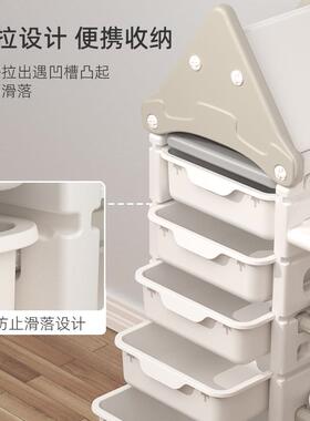 儿童大容量层书架收纳架宝宝玩具理柜超多功多能卡通收纳柜LFO整