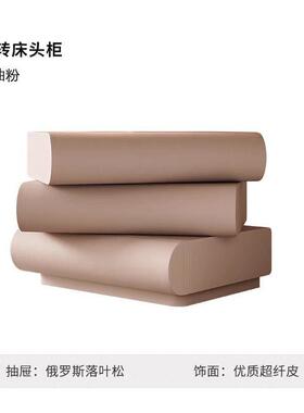 法式奶油风床柜月皮半可旋转床边柜实木收纳柜质sxs6H997头现代简