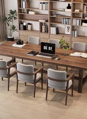 去客厅11581实化木大长书桌南美胡学桃木现大板桌工作台习阅读桌家用代