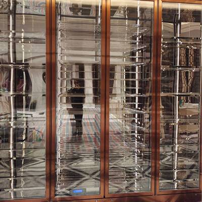 高端不锈钢恒温酒柜烟酒店货物展示架老酒收藏酒柜酒庄展示商用柜