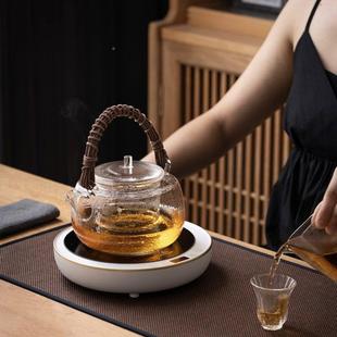 煮茶壶2玻025新款 硅璃耐高温电陶炉围炉煮硼茶壶烧水1ds5a壶高泡
