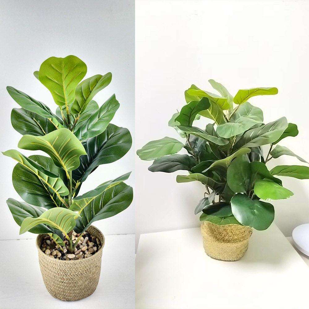 北欧仿真琴叶榕盆栽 假绿植造景木本植物盆栽植物工艺品人造植物