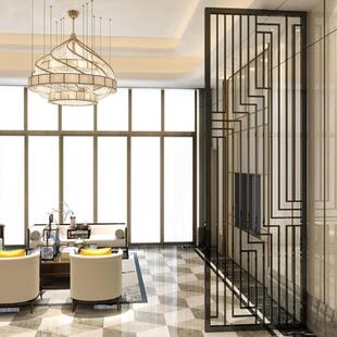 家IVK不锈钢方厅通屏风隔栅断墙立柱格装饰客玄关办公小户型免打