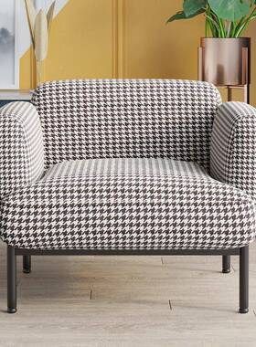 匠气老JHU千虎椅单沙发千鸟格美式椅人椅子靠背扶手椅休闲椅鸟格