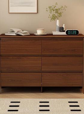 实木框斗柜卧厅室储物柜床尾置物柜客靠IKI简五六墙斗柜约客厅收