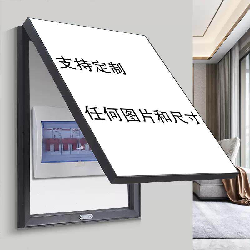 饰纯手绘油画玄关电表箱装画免打客电闸挂画遮挡箱厅配孔电YIW表