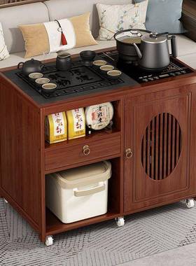 移UTW动桌小茶台烧水壶一体家茶水用非实木茶车柜客厅茶几沙发茶