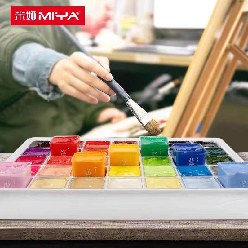 米娅粉颜13562料套装4色艺考专用果冻美术2生色彩绘画学美术颜料