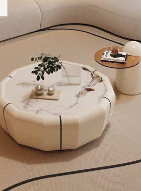 奶油风茶几客厅楠益具意几式极款简轻奢2025新网红家CIR茶几边组