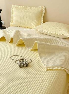 通新款纯色床盖单件四季用防滑加厚床单纯棉榻套米榻BYV三件炕盖