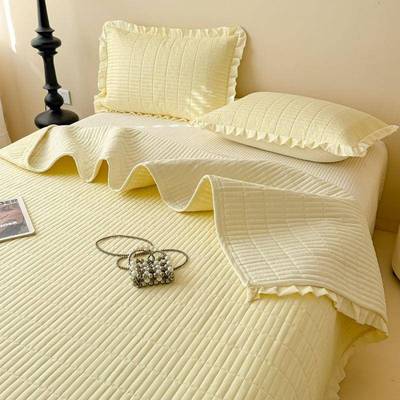 通新款纯色床盖单件四季用防滑加厚床单纯棉榻套米榻BYV三件炕盖