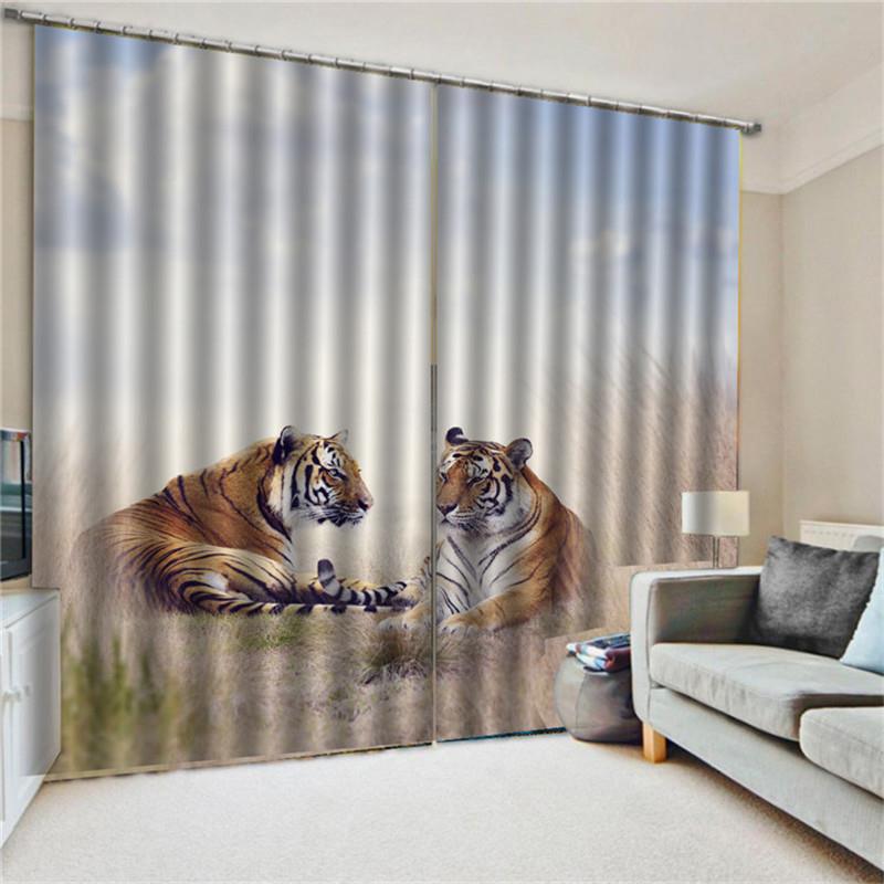 VUB东北虎案客厅卧室房儿书童房落地窗帘防厂水透气加厚图家直批