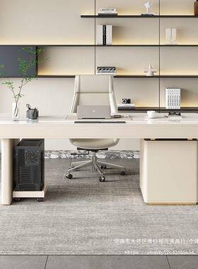 意式极简约设IGE计师轻奢现代岩书桌板家用卧室房脑办公书电桌写