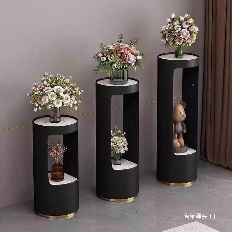 奶风花架置物架室OXK内装饰铁多艺阳台地层花盆架油简约绿萝摆落