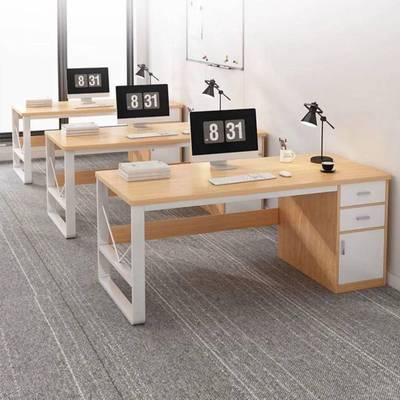 办公桌简约现代24513老板员工职员双人桌桌椅组合工作台司式公电