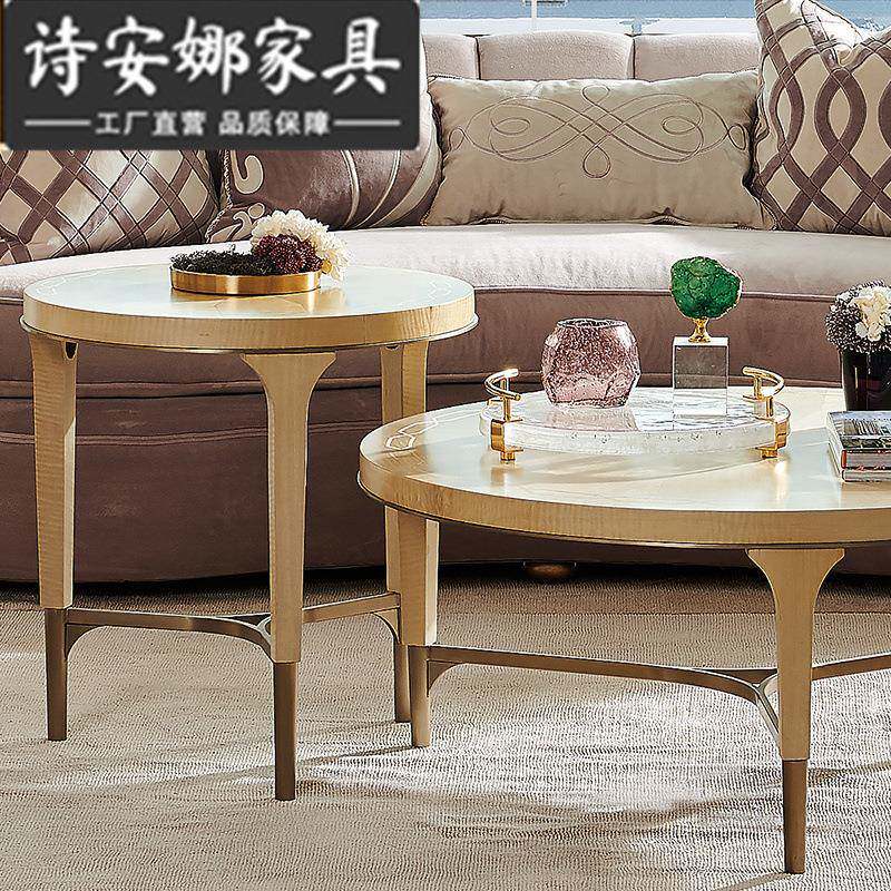 现轻奢美式沙发几小圆边桌简约无品牌/边几欧式小套桌子代几