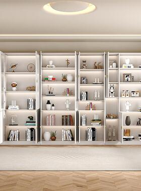 N油5白色书柜现NAI客代简约防尘带玻璃门展示风柜家用厅整墙法式