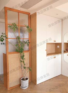 藤编屏风隔断民宿装背景可门移动房间遮挡日式隔断进AZT代现饰别
