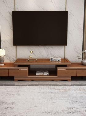伸缩实木电视柜中客式代简约地柜茶几组合可小户型LPY厅拉伸现收