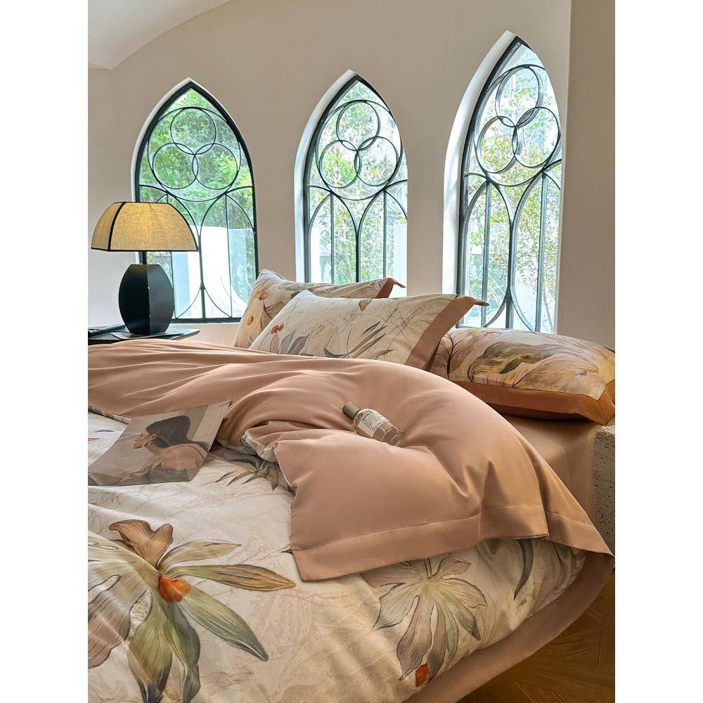 秋冬天丝棉磨床上四件套加厚100s被SVH长绒棉印花床保暖绒单套床