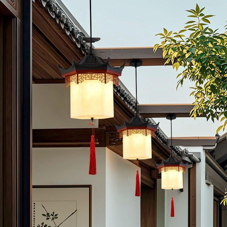 现代中式防水庭院灯户外吊灯别风墅廊中国风灯仿古NSH门古笼过道