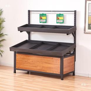 无品牌/生鲜多层货架钢木辉加厚水货架永果款中岛蔬菜平台架子架