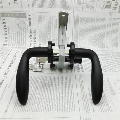 黑锁色室间内卧室房门锁家用房实音木门把LRL手7255体分体磁吸静