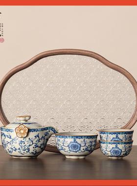 茶具一11331人饮小装抓家用女士2025新款汝窑手≈壶盖碗功套夫泡